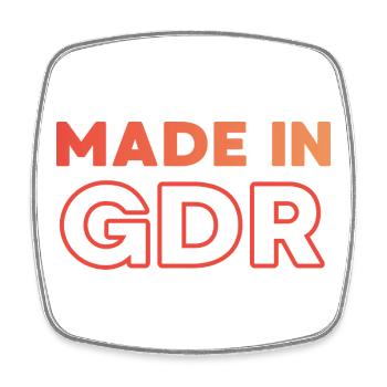 Made in GDR - Square fridge magnet - white - Front