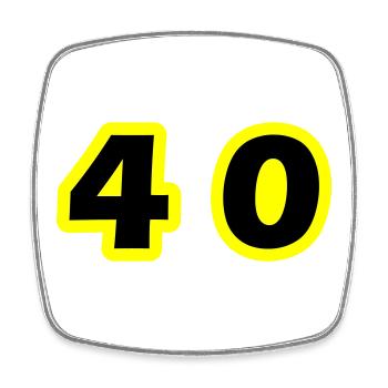 40 Symbole numérique - Magnet carré - blanc - Devant
