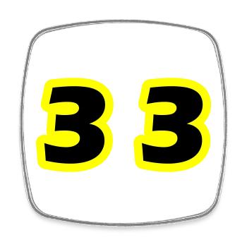 33 Number Symbol - Square fridge magnet - white - Front