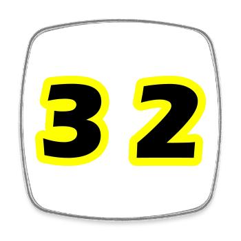 32 Number Symbol - Square fridge magnet - white - Front