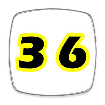 36 Number Symbol - Square fridge magnet - white - Front