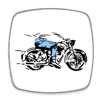biker - Square fridge magnet - white - Front