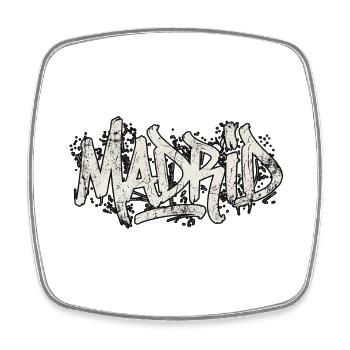 Madrid Graffiti Hip Hop - Viereckiger Kühlschrankmagnet - Weiß - Vorne