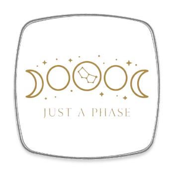 Astrologie de phase de la phase de la Lune - Magnet carré - blanc - Devant