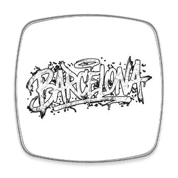 Barcelona Graffiti Hip Hop - Viereckiger Kühlschrankmagnet - Weiß - Vorne