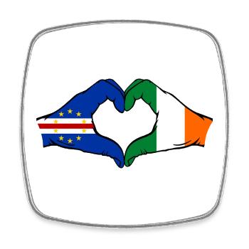 Drapeau irlandais du Cap-Vert en forme de cœur - Magnet carré - blanc - Devant