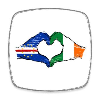 Cape Verde Ireland flag hands heart shape used - Square fridge magnet - white - Front