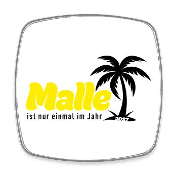 Malle ist nur einmal im Jahr 2027 – gelb - Viereckiger Kühlschrankmagnet - Weiß - Vorne