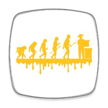 Imker Evolution Vintage Biene Bienenzucht Geschenk - Viereckiger Kühlschrankmagnet - Weiß - Vorne