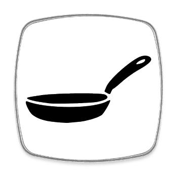 Pan Pot Cooking Icon Gift Chef - Square fridge magnet - white - Front