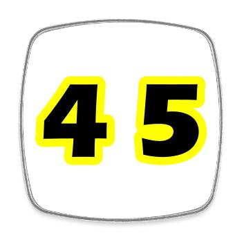 45 Number symbol - Square fridge magnet - white - Front