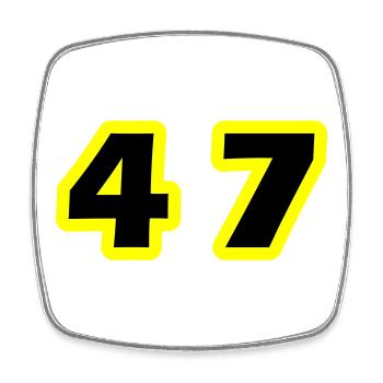 47 Symbole numérique - Magnet carré - blanc - Devant