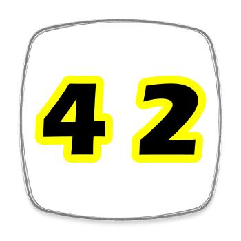 42 Number Symbol - Square fridge magnet - white - Front
