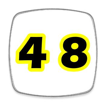 48 Number Symbol - Square fridge magnet - white - Front