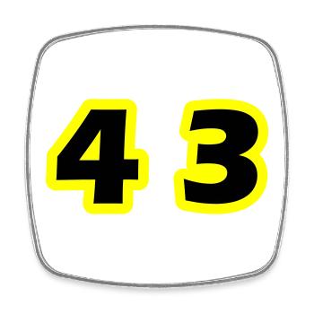 43 Number symbol - Square fridge magnet - white - Front