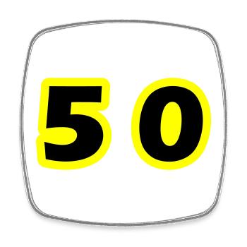 50 Number Symbol - Square fridge magnet - white - Front