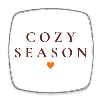 Cozy Season | Simple autumn design - Square fridge magnet - white - Front