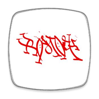 Rostock T-Shirt Graffiti Style - Magnet carré - blanc - Devant