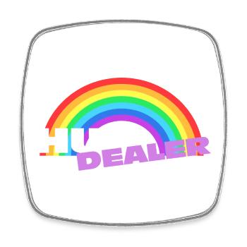 Hug Dealer Stickers: Colorful Rainbow Design - Square fridge magnet - white - Front