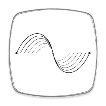 Abstract Wavy Line Black - Square fridge magnet - white - Front
