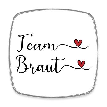 Team Braut mit Herz - Viereckiger Kühlschrankmagnet - Weiß - Vorne
