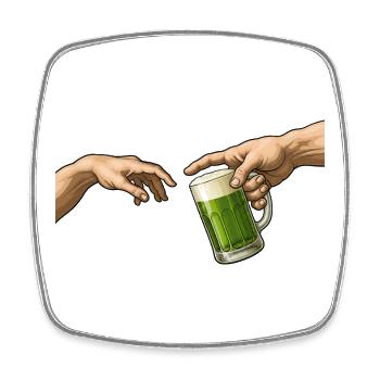 Grünes Bier – Die Kreation – Lustiges Bier - Viereckiger Kühlschrankmagnet - Weiß - Vorne