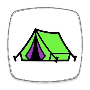 Festival Zelt Camping Icon - Viereckiger Kühlschrankmagnet - Weiß - Vorne