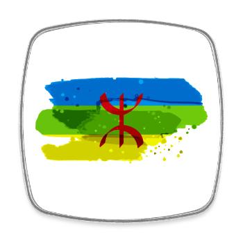 Amazigh-Flagge - Viereckiger Kühlschrankmagnet - Weiß - Vorne