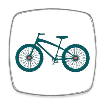 Conception de silhouettes de VTT - Magnet carré - blanc - Devant