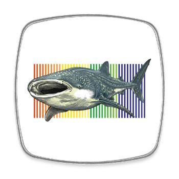 Whale Shark Rhincodon typus - Square fridge magnet - white - Front