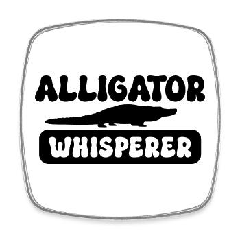 Alligator Whisperer – Funny Reptile Design - Square fridge magnet - white - Front