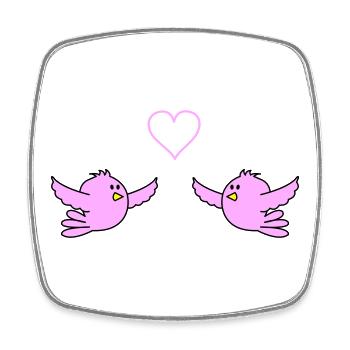 birds_in_love - Viereckiger Kühlschrankmagnet - Weiß - Vorne