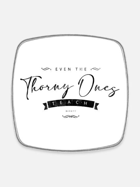 Thorny - Square fridge magnet - white
