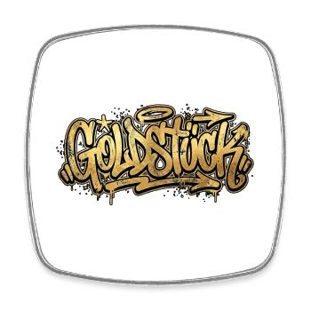 Goldstück Graffiti Hip Hop - Square fridge magnet - white - Front