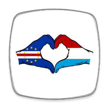Drapeau du Luxembourg du Cap-Vert Mains en forme de cœur - Magnet carré - blanc - Devant