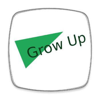 Grow Up Grün Dreieck Motiv - Viereckiger Kühlschrankmagnet - Weiß - Vorne