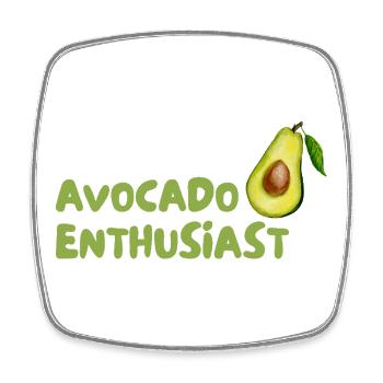 Avocado Enthusiast Design - Magnet carré - blanc - Devant