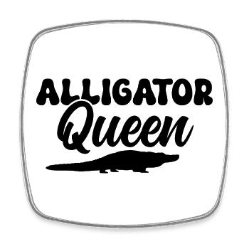Alligator Queen Reptilien Fan - Viereckiger Kühlschrankmagnet - Weiß - Vorne
