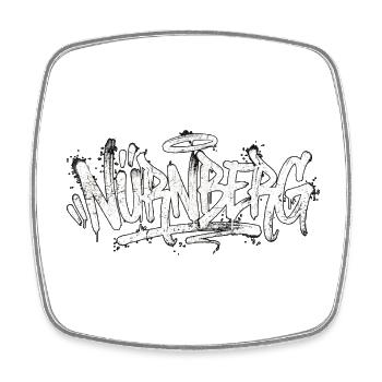 Nürnberg Graffiti Handschrift Tag - Viereckiger Kühlschrankmagnet - Weiß - Vorne