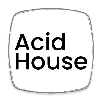 Acid Haus - Viereckiger Kühlschrankmagnet - Weiß - Vorne