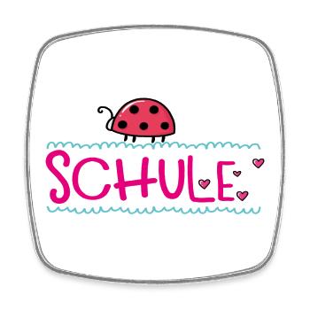 Schule  mit Glück - Viereckiger Kühlschrankmagnet - Weiß - Vorne