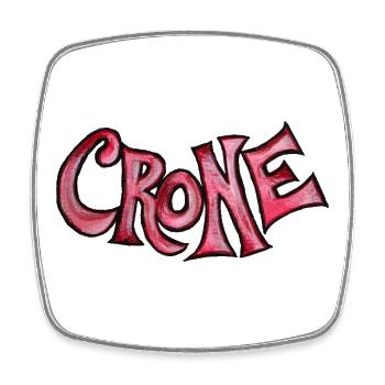Crone Red Grotesque Text - Viereckiger Kühlschrankmagnet - Weiß - Vorne