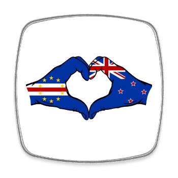 Cap-Vert Drapeau de la Nouvelle-Zélande Mains en forme de cœur - Magnet carré - blanc - Devant