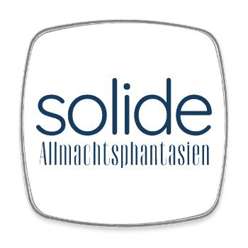 Solide Allmachtsphantasien – Typografie Design - Viereckiger Kühlschrankmagnet - Weiß - Vorne