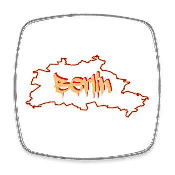 Berlin da city - Square fridge magnet - white - Front