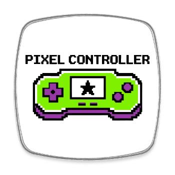 Pixel Controller Logo Grafik - Viereckiger Kühlschrankmagnet - Weiß - Vorne