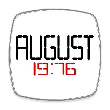 50. Geburtstag, August 1976 - Viereckiger Kühlschrankmagnet - Weiß - Vorne