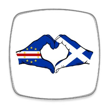 Kap Verde Schottland Flagge Hände Herzform - Viereckiger Kühlschrankmagnet - Weiß - Vorne