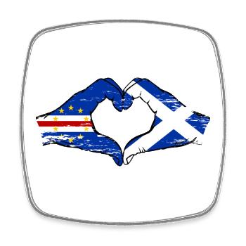 Kap Verde Schottland Flagge Hände Herzform used - Viereckiger Kühlschrankmagnet - Weiß - Vorne