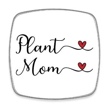 Plant Mom Heart - Square fridge magnet - white - Front